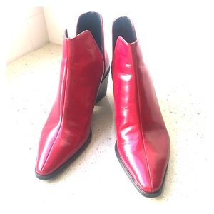 Zara Red Patent Booties